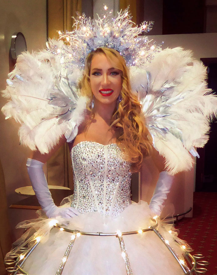 Robe à Champagne en robe blanche féerique pour animation de Noël